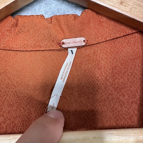 Free People Simone Dress Women's Orange Rust Viscose Blend Blazer Size Small New - Picture 5 of 9